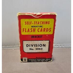 Vintage Kenworthy Miniature Math Flash Cards - Division #2062 - Self Teaching